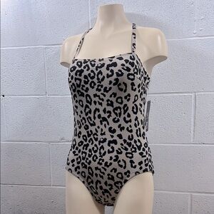 NWT Modern collective bandeau Leopard Print  One Piece Swimsuit​​​​